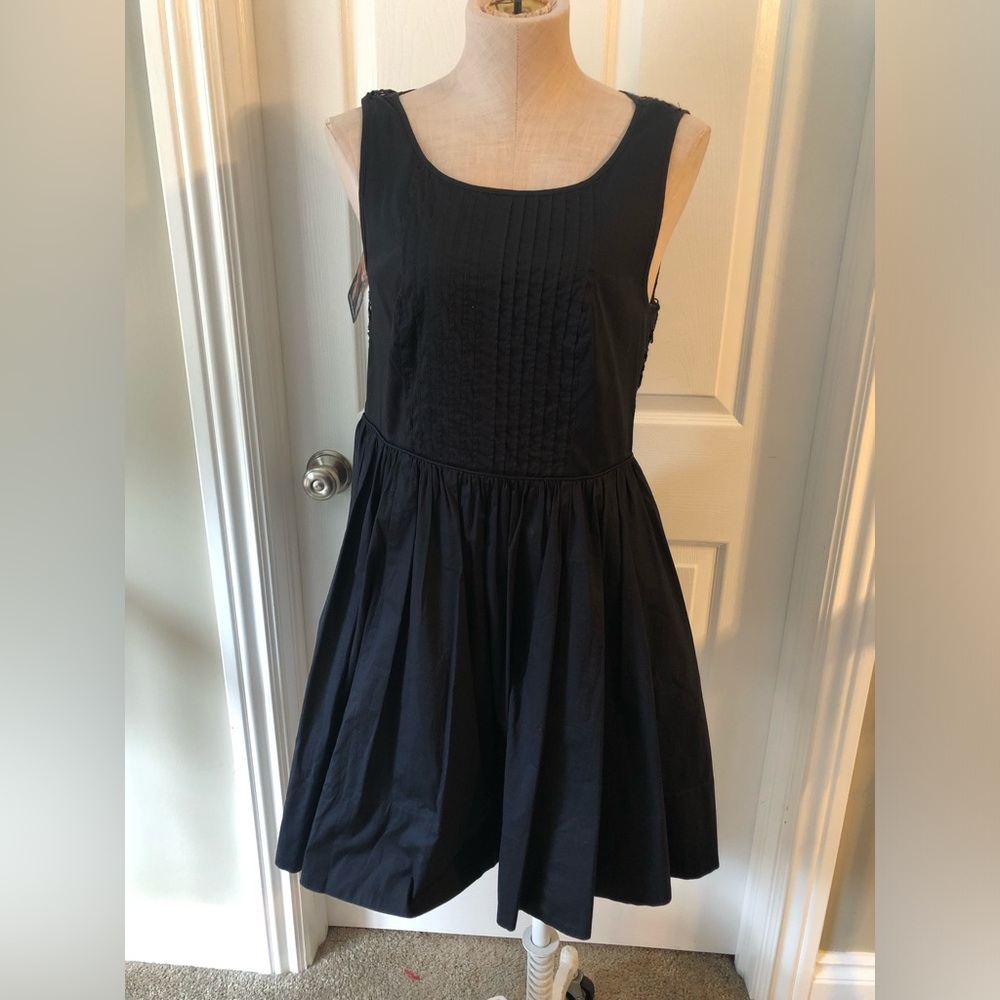 Moulinette Soeurs Elegant Charcoal Sleeveless Dress with Lace Back